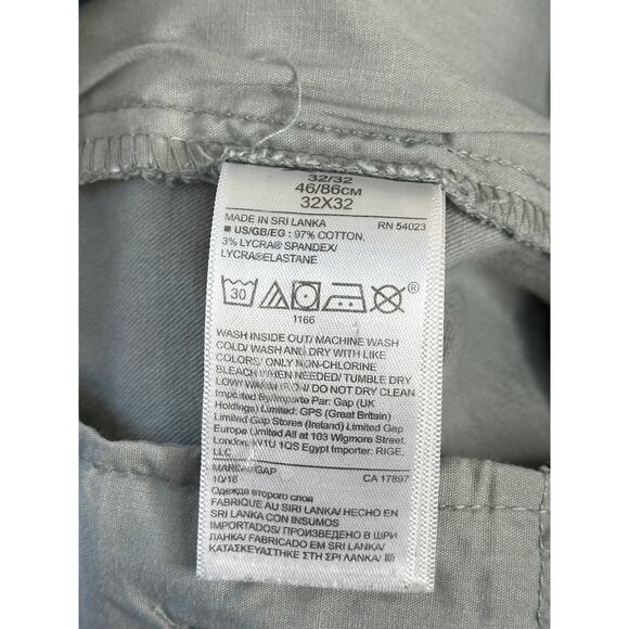 Gap For Good Gray Chino Pants Slim Straight Fit Mid Rise Workwear Office 32x32 - Picture 8 of 12